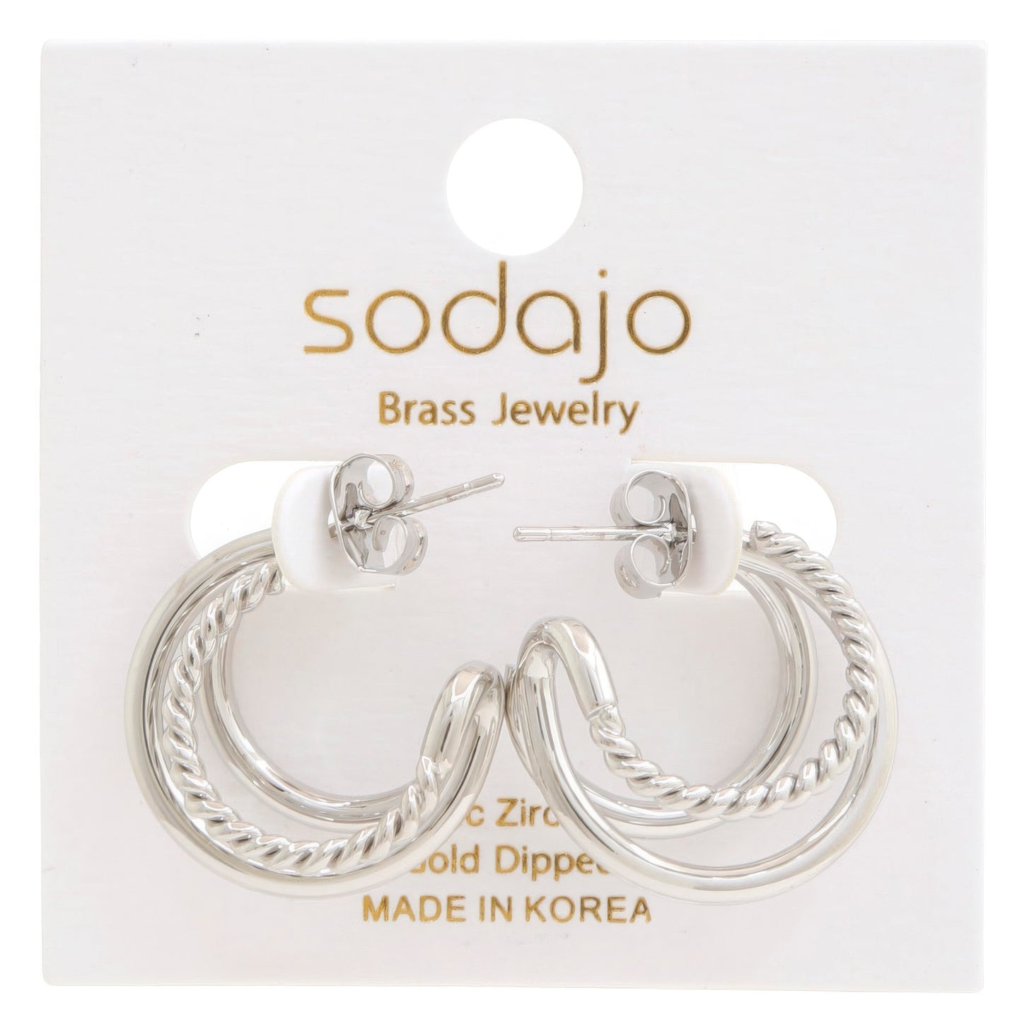 Double Hoop Rope Gold Dipped Earring